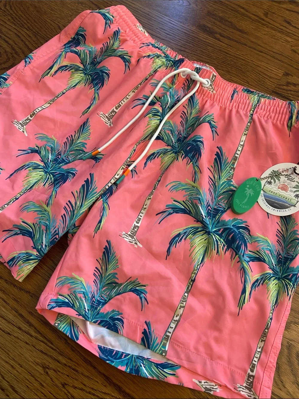 Free‎ Planet Coral Palm Print Swim Trunks XLarge, NWT, Beach, Swimwear, Tropical